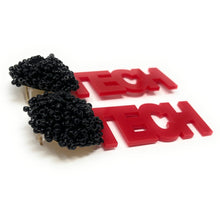 Load image into Gallery viewer, GameDay Earrings, College Football Earrings, Team Earrings, GameDay Outfit, Texas earrings,  Tech earrings, Tech Beaded earrings, game day earrings, team game, Texas Tech beaded earrings, game day outfit, football earrings, college gifts, Tech  Beaded earrings, Red Raiders earrings, college team gifts, Red Raiders bead earrings, team beaded earrings, Tech beaded earrings, gameday outfit, Red Raiders beaded earrings, Texas Tech University earrings, Tech University football 