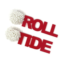 Load image into Gallery viewer, Football Earrings, GameDay Earrings, College Football Earrings, Team Earrings, GameDay Outfit, Roll Tide earrings, earrings for women, summer earrings, game day earrings, Roll Tide earrings, team game, college team earrings, game day outfit, football earrings, college gifts, Alabama earrings, team earrings, college team gifts, Roll Tide college earrings, team beaded earrings, college earrings, gameday outfit, Roll Tide beaded earrings, Roll tide college gifts, Roll Tide beaded earrings for her