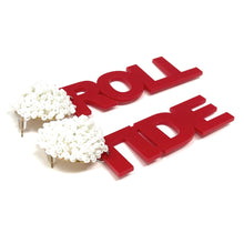 Load image into Gallery viewer, Football Earrings, GameDay Earrings, College Football Earrings, Team Earrings, GameDay Outfit, Roll Tide earrings, earrings for women, summer earrings, game day earrings, Roll Tide earrings, team game, college team earrings, game day outfit, football earrings, college gifts, Alabama earrings, team earrings, college team gifts, Roll Tide college earrings, team beaded earrings, college earrings, gameday outfit, Roll Tide beaded earrings, Roll tide college gifts, Roll Tide beaded earrings for her