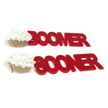 Load image into Gallery viewer, Football Earrings, GameDay Earrings, College Football Earrings, Team Earrings, GameDay Outfit, boomer sooner earrings, earrings for women, summer earrings, game day earrings, boomer earrings, team game, college team earrings, game day outfit, football earrings, college gifts, sooner earrings, team earrings, college team gifts, boomer sooner earrings, team beaded earrings, college earrings, gameday outfit, Boomer beaded earrings, Boomer earrings, Boomer college gifts, Oklahoma beaded earrings