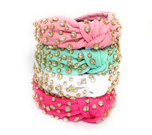 Load image into Gallery viewer, Sarah Jeweled Knotted Headband (more colors)