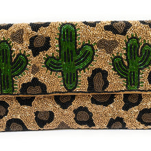 Load image into Gallery viewer, beaded clutch purse, birthday gift for her, summer clutch, seed bead purse, beaded bag, summer bag, boho purse, engagement gift, bridal gift to bride, bridal gift, wedding gift, cross body purse, bride to be gift, engagement gift, bachelorette gifts, best friend gift, Pink Desert Cactus Clutch, Succulent Southwestern Boho Beaded Crossbody Purse, Beaded Clutch Bag, Rodeo Cowgirl Handbag, Party Clutch Purse, best selling items, best seller, cactus lover, rodeo girl, cowgirl rodeo purse, Leopard cowgirl purse,