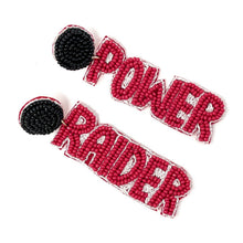Load image into Gallery viewer, GameDay Earrings, College Football Earrings, Team Earrings, GameDay Outfit, Power Raider earrings, Texas Tech earrings, Tech earrings, game day earrings, team game, Power Raiders texas earrings, game day outfit, football earrings, college gifts, Tech Beaded earrings, Texas earrings, college team gifts, Power Raider bead earrings, Raiders team beaded earrings, Tech beaded earrings, gameday outfit, Tech beaded earrings, Texas Tech earrings, Power Raider football 
