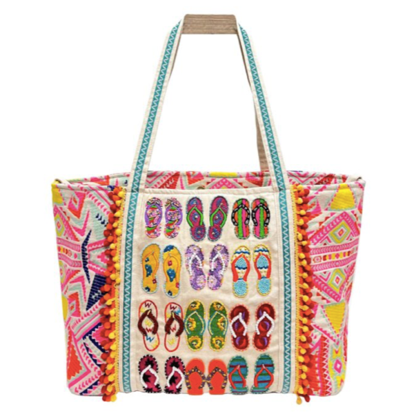 LOUIS VUITTON ecru canvas bead-embellished beach bag – Loop Generation