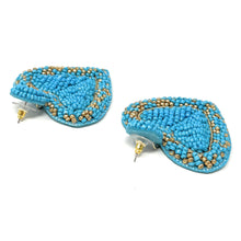 Load image into Gallery viewer, Bachelorette earrings, bride to be gifts, LETS GO GIRLS EARRINGS, turquoise heart earrings, cowgirl earrings, cowgirl beaded earrings, cowgirl beaded accessories, cowgirl accessories, cowgirl earrings, cowgirl beaded earrings, bachelorette gifts, bachelorette beaded earrings, bachelorette party favors, Texas party favors, turquoise beaded earrings, Texas earrings, country girl gifts, country girl earrings, Yeehaw Beaded earrings, howdy earrings, turquoise earrings, heart accessories