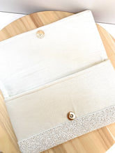 Load image into Gallery viewer, Bride clutch purse, gift for bride, seed beaded clutch purse, bridal purse clutch, white beaded wedding clutch, bride gifts, bridal gifts, engagement gifts, bridal shower gifts, bridesmaid gifts, bride to be gift, gift for her, bride gift, wedding gift, bridal gift, bridal purse clutch, wedding bag, wedding purse for bride, bride bag, wedding bridal clutch, wedding white bag, gifts for the bride, best engagement gift, best bridesmaid gift