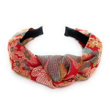 Load image into Gallery viewer, headband for woman, fashion headbands, vintage headband, headbands for women, stylish headbands, headband style, top knot headband, woven top knot headband, vintage accessories, trendy headbands, oriental fabric headband, floral top knot headband, summer headbands, oriental fabric accessories, handmade headbands, top knotted headband, knotted headband, oriental print headband, custom knotted headband, fall headbands, floral print headbands, vintage knot headbands, best selling items